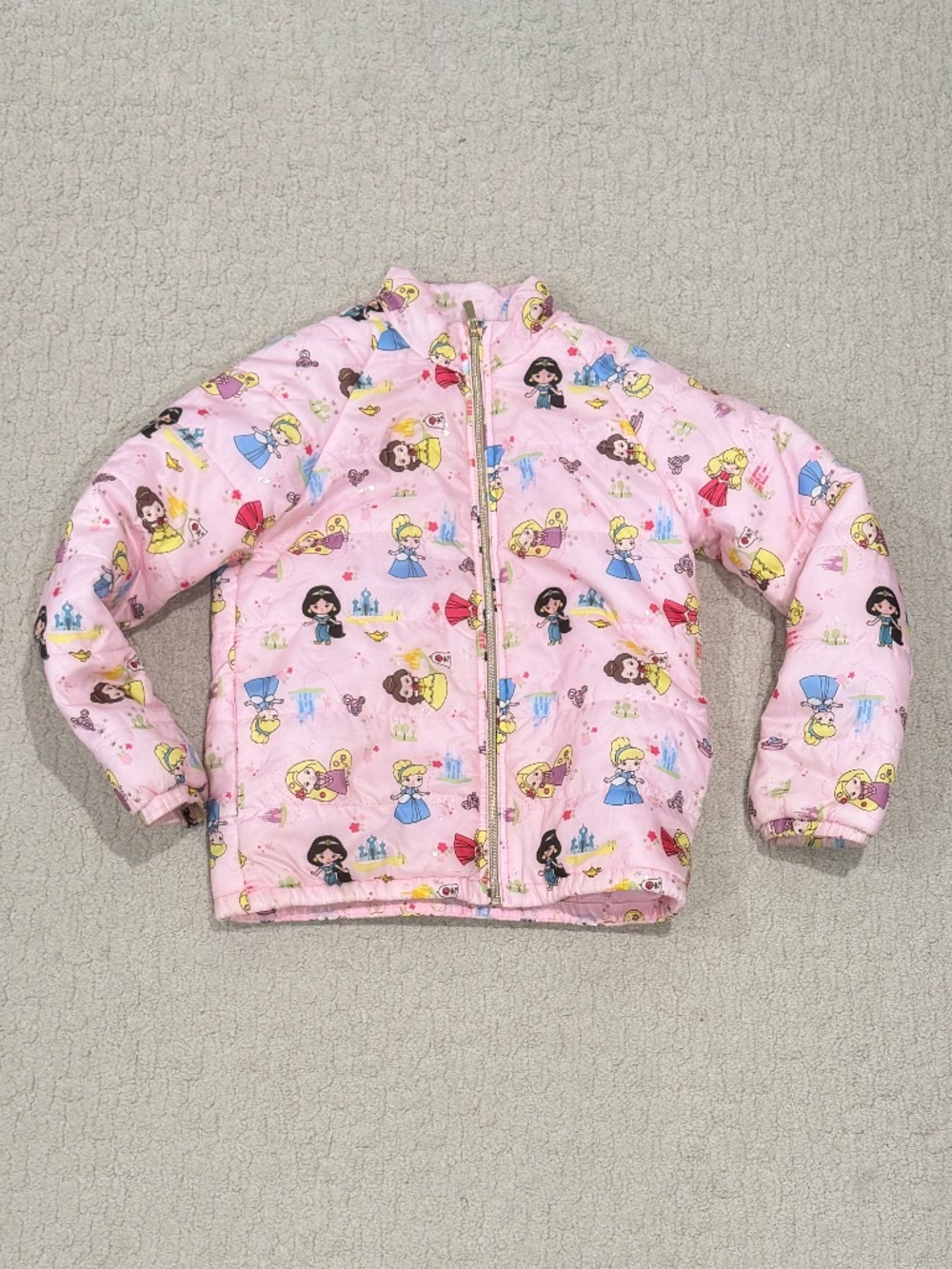 Kids Disney Princess Lightweight Puffer Jacket Size 7/8